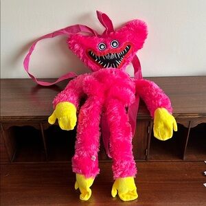 Huggy Wuggy Plush Monster 20” backpack Toy - Pink and Yellow